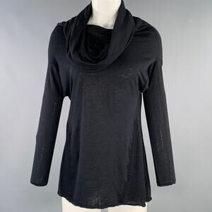 ALEXANDER MCQUEEN Size 4 Black Viscose Blend Cowl Collar Pullover